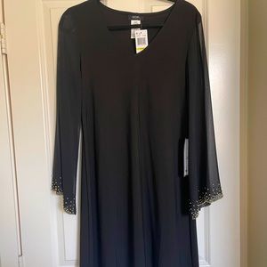 MSK brand black dress with bling on cuffs